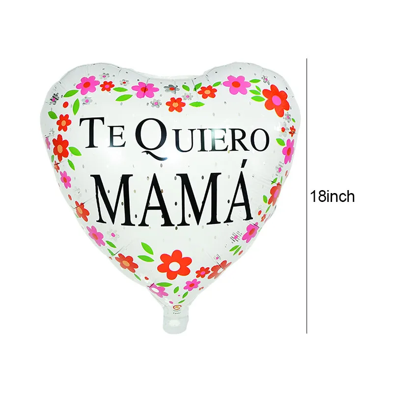 5Pcs 18inch Mother's Day Balloon Spanish Mama Heart Shape Foil Balloons For Happy Mother's Day Birthday Party Decor I Love You
5Pcs 18inch Mother's Day Balloon Spanish Mama Heart Shape Foil Balloons For Happy Mother's Day Birthday Party Decor I Love You