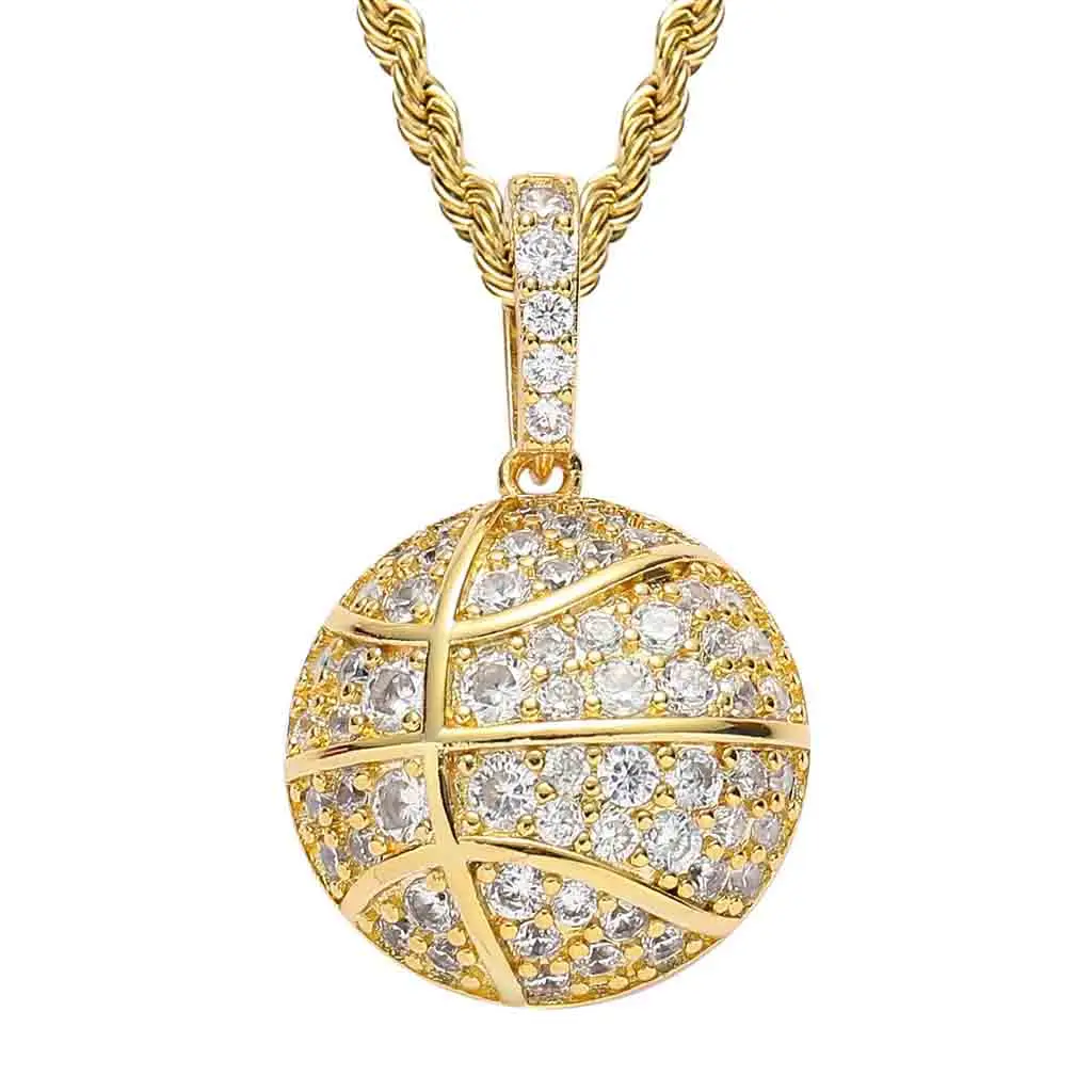 Hip hop Women Bling Micro Pave CZ Basketball Pendant Necklace Men Punk Sports Ball Sportsman Pendants Necklaces Hiphop Jewelry
Hip hop Women Bling Micro Pave CZ Basketball Pendant Necklace Men Punk Sports Ball Sportsman Pendants Necklaces Hiphop Jewelry
