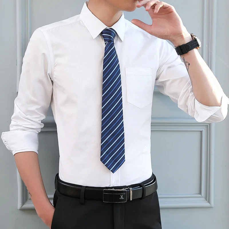 2021 New Spring Men's Long Sleeve Shirt Business Casual Dress Shirts High Quality Slim Fit Solid Color Korean Clothes Plus Size
2021 New Spring Men's Long Sleeve Shirt Business Casual Dress Shirts High Quality Slim Fit Solid Color Korean Clothes Plus Size
