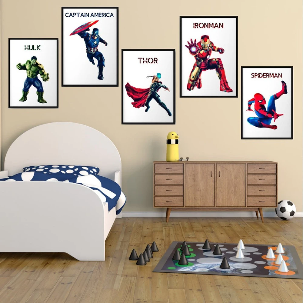 Marvel Superhero Posters Avengers Cartoon Canvas Painting Captain America Black Widow Wall Art Picture Boy Kid Room Home Hecor
Marvel Superhero Posters Avengers Cartoon Canvas Painting Captain America Black Widow Wall Art Picture Boy Kid Room Home Hecor