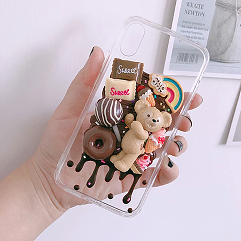 DIY чехол для Samsung Note10 plus 3D Медведь Кролик телефона Galaxy s10 s7/s8/9 + ручной работы