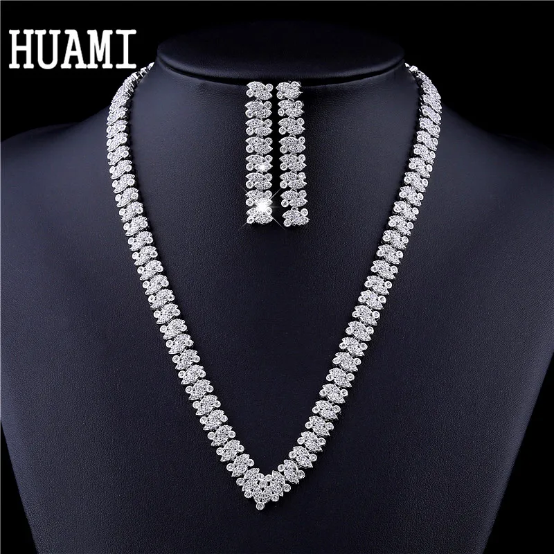 HUAMI Luxury Fine Jewelry Women Necklace Earrings Sets for Brides Wedding Costume AAA Cubic Zironia Jewelry Sets Bijoux Femme
HUAMI Luxury Fine Jewelry Women Necklace Earrings Sets for Brides Wedding Costume AAA Cubic Zironia Jewelry Sets Bijoux Femme
