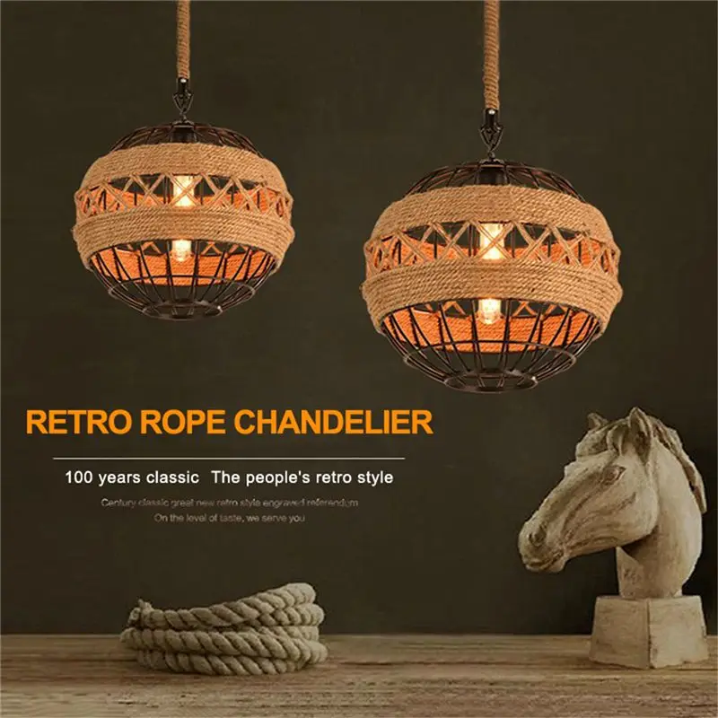 Country retro rope industrial wind chandelier Internet cafe restaurant cafe bar ball personalized lamps
Country retro rope industrial wind chandelier Internet cafe restaurant cafe bar ball personalized lamps