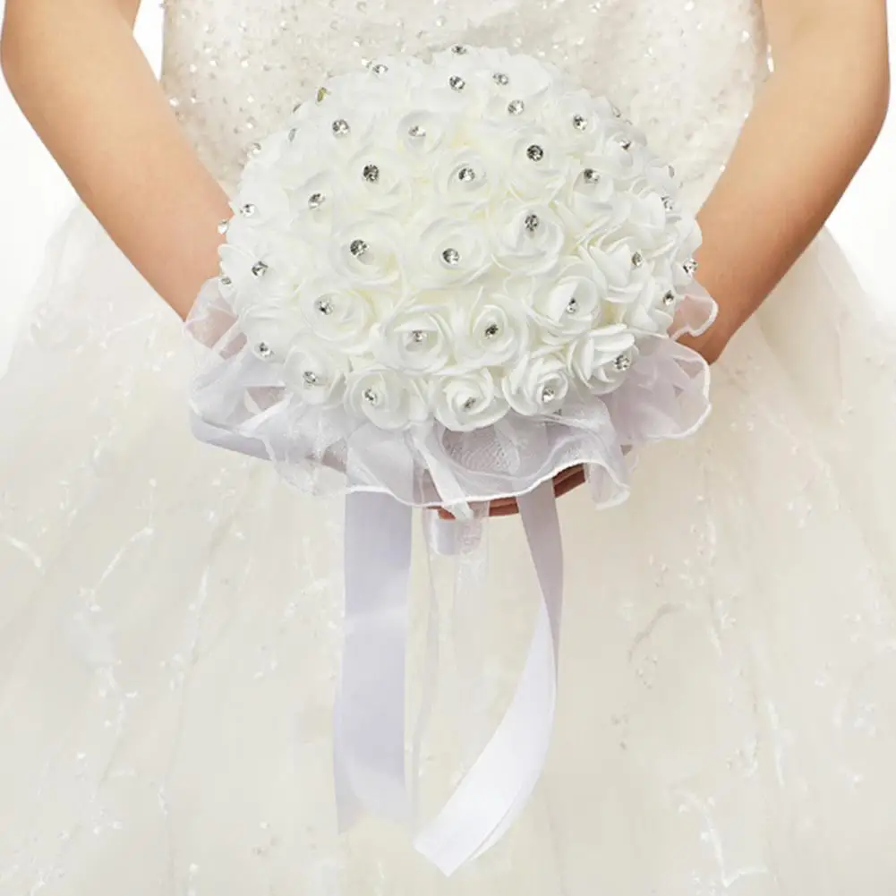 Wedding Bouquet Bridal Bridesmaid Artificial Silk Rose Flowers with Lace Fake Flowers Romantic Party Supplies Wedding Decoration
Wedding Bouquet Bridal Bridesmaid Artificial Silk Rose Flowers with Lace Fake Flowers Romantic Party Supplies Wedding Decoration