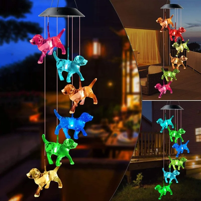Outdoor Waterproof Solar LED Colorful Animal Dog Cat Cat Wind Chime Lamp Free Wiring for Garden Terrace Lawn Trees Decoration
Outdoor Waterproof Solar LED Colorful Animal Dog Cat Cat Wind Chime Lamp Free Wiring for Garden Terrace Lawn Trees Decoration