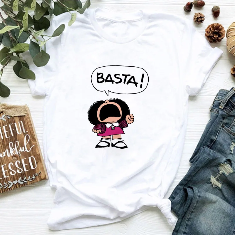T-shirt Women cartoon PAZ Mafalda or QUIERO Cafe printed Anime graphic T-shirt Harajuku funny T-shirt female tops Tee Clothing
T-shirt Women cartoon PAZ Mafalda or QUIERO Cafe printed Anime graphic T-shirt Harajuku funny T-shirt female tops Tee Clothing