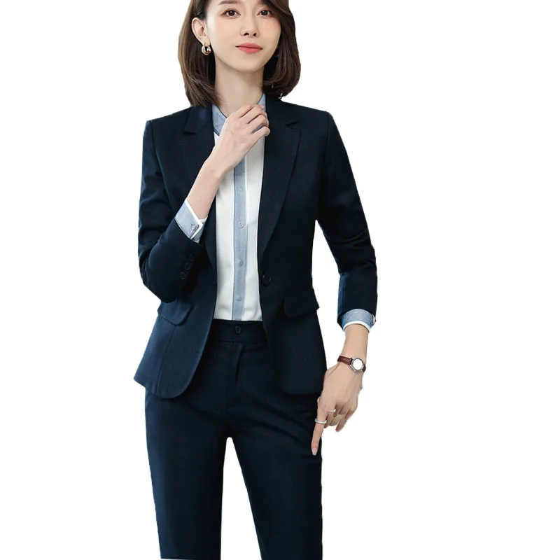 Ladies suit temperament large size lapel single button professional trousers suit autumn and winter new women's two-piece suit
Ladies suit temperament large size lapel single button professional trousers suit autumn and winter new women's two-piece suit