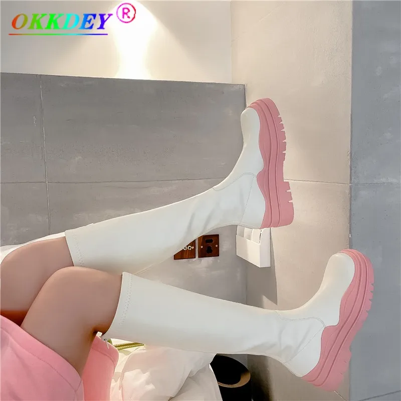 2021 Winter New Knee High Boots Women's Self-cultivation Stretch Boots Mixed Color Fashion Street Style Flat Shoes Chelsea Boots
2021 Winter New Knee High Boots Women's Self-cultivation Stretch Boots Mixed Color Fashion Street Style Flat Shoes Chelsea Boots