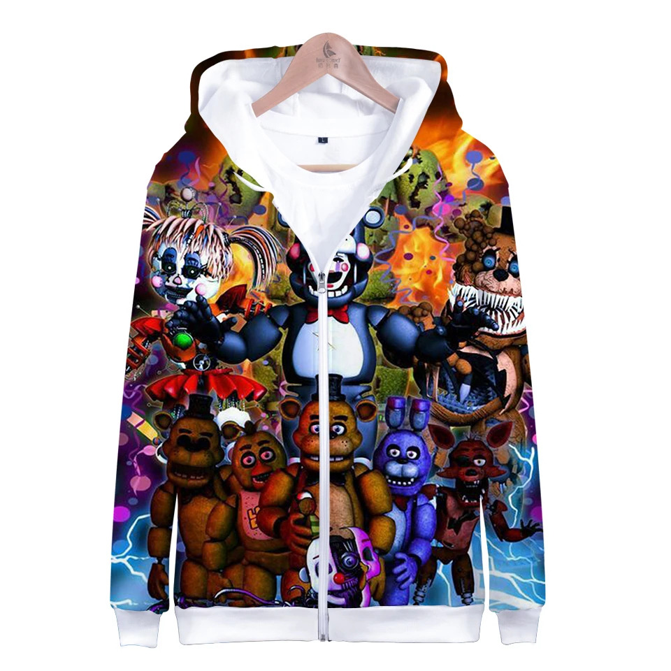 Moletom five nights at fnaf с капучинатором 3d, casaco de ziciper fnaf для детей, meninos, jaqueta de inverno e outono
Moletom five nights at fnaf с капучинатором 3d, casaco de ziciper fnaf для детей, meninos, jaqueta de inverno e outono