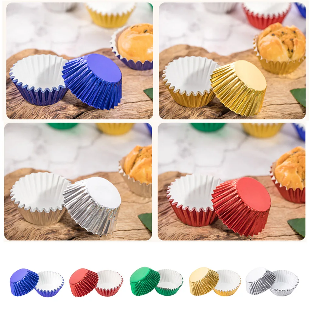New 100 pieces gold /silver /red / purple/ green foil paper bake muffin cup cake wrappers case
New 100 pieces gold /silver /red / purple/ green foil paper bake muffin cup cake wrappers case