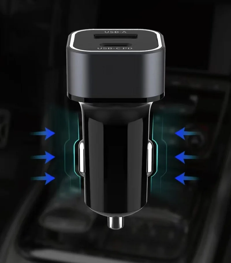 PD20W Car Charger Quick Charge QC3.0 Portable Dual Port USB Type C Suitable forCell Phone Xiaomi 11 iPhone12
PD20W Car Charger Quick Charge QC3.0 Portable Dual Port USB Type C Suitable forCell Phone Xiaomi 11 iPhone12