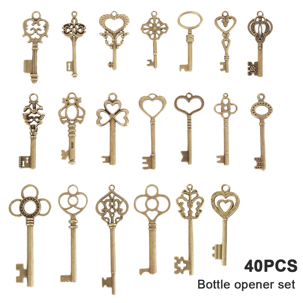 40pcs Metal Key Beer Bottle Opener Wine Keychain Wedding Party Favors Vintage Kitchen Accessories Antique Gifts for Guests
40pcs Metal Key Beer Bottle Opener Wine Keychain Wedding Party Favors Vintage Kitchen Accessories Antique Gifts for Guests