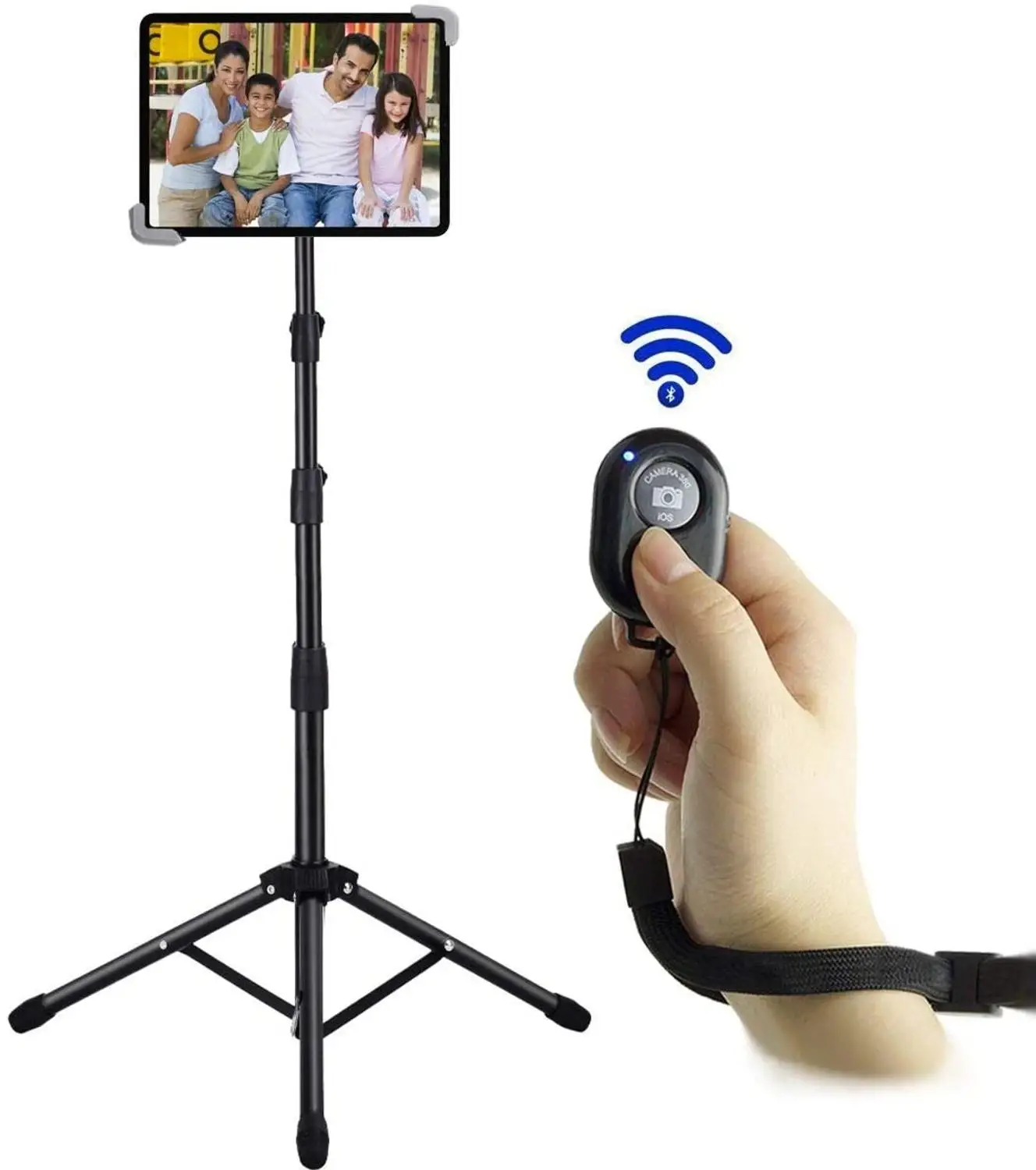 SooPii Adjustable Tripod Stand Aluminum Floor Laptop Stand Mount for Smart Devices 4.7-12.9 inches Bluetooth Remote Control
SooPii Adjustable Tripod Stand Aluminum Floor Laptop Stand Mount for Smart Devices 4.7-12.9 inches Bluetooth Remote Control