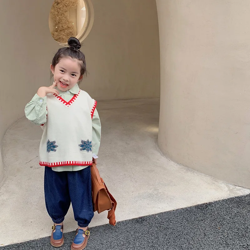 Girls' Vest 2021 Autumn New Children's Korean Casual Flower All-match Sweater Vest Kids Autumn Clothes
Girls' Vest 2021 Autumn New Children's Korean Casual Flower All-match Sweater Vest Kids Autumn Clothes