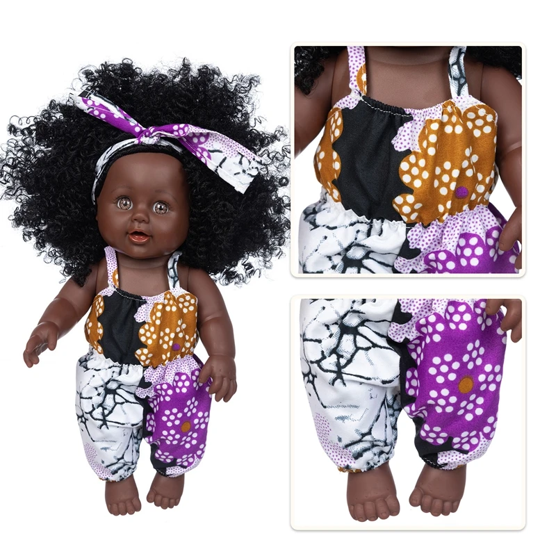Purple Suit 30cm African baby dolls silicone viny 8inch Reborn baby poupee boneca baby soft toy children gift
Purple Suit 30cm African baby dolls silicone viny 8inch Reborn baby poupee boneca baby soft toy children gift