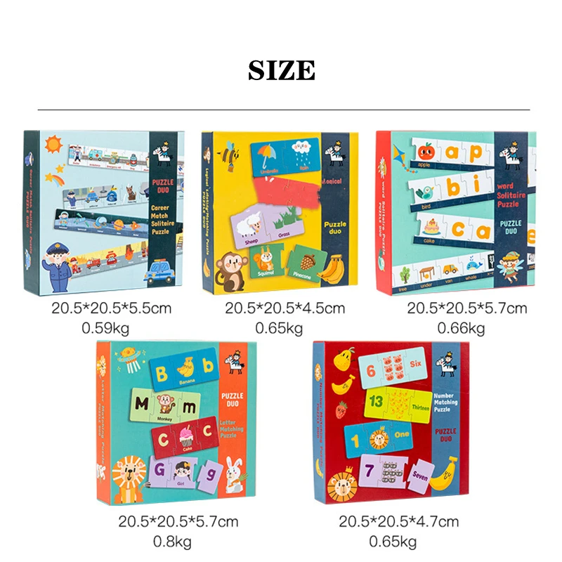 Montessori Children's Wooden Early Education Pairing Puzzle Letter Logic Number Learning Cognitive Puzzle Toys
Montessori Children's Wooden Early Education Pairing Puzzle Letter Logic Number Learning Cognitive Puzzle Toys
