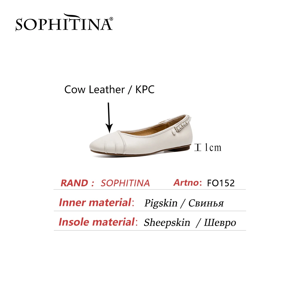SOPHITINA 2021 Shoes Women Flats Pearl Soft Basic Genuine Leather Crystal Dress Spring Autumn Round Toe Ballet Shoes FO152
SOPHITINA 2021 Shoes Women Flats Pearl Soft Basic Genuine Leather Crystal Dress Spring Autumn Round Toe Ballet Shoes FO152