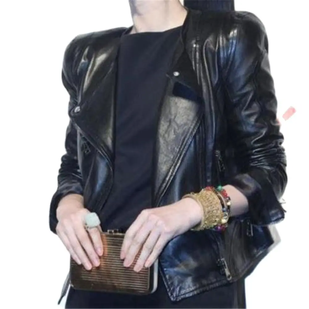 Spring Autumn Ladies Motorcycle Leather Jackets Women Turn-Down Collar Zipper Slim Black Moto & Biker Jacket Female Pu Outerwear
Spring Autumn Ladies Motorcycle Leather Jackets Women Turn-Down Collar Zipper Slim Black Moto & Biker Jacket Female Pu Outerwear
