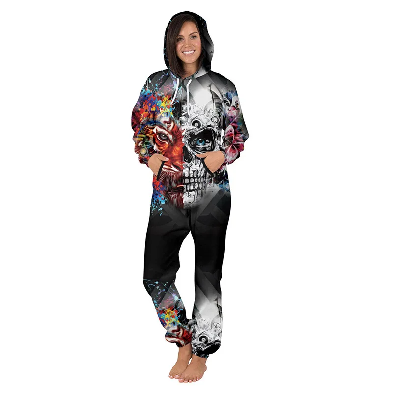 Digital Printing Women's Sweater Zipper Jumpsuit Euro-American Large size Loose Comfortable Fleece Have Leisure Trousers Popular
Digital Printing Women's Sweater Zipper Jumpsuit Euro-American Large size Loose Comfortable Fleece Have Leisure Trousers Popular