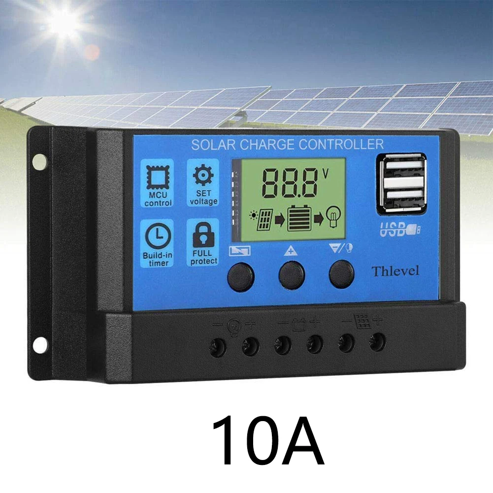 Solar Regulator Charge Controller Panel With LCD Display 12V 24V Timer Setting USB Port Lamp Blue Mppt Solar Charge Controller
Solar Regulator Charge Controller Panel With LCD Display 12V 24V Timer Setting USB Port Lamp Blue Mppt Solar Charge Controller