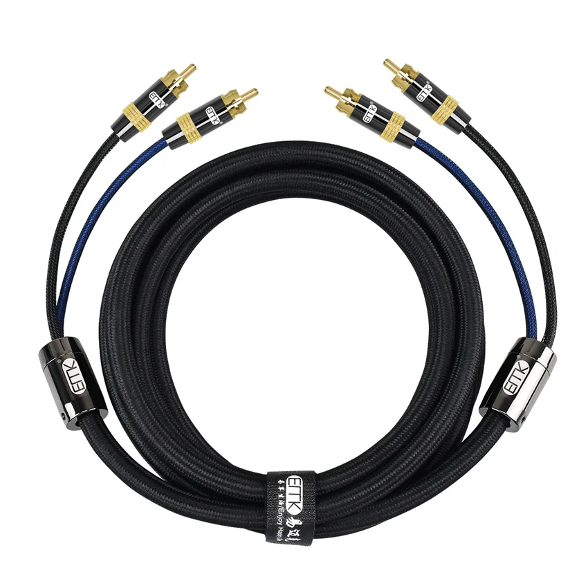 Кабель 2RCA к HIFI 2 RCA кабель штекер штекеру 4N 99.99% OFC 1 м 3 5 стерео аудио усилитель