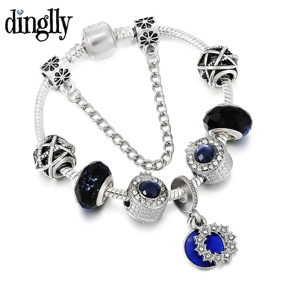 Dinglly New Star Pendant Blue Crystal Charm Bracelets For Women Men Original Crown Letter O Beaded Bracelet Jewelry Gifts
Dinglly New Star Pendant Blue Crystal Charm Bracelets For Women Men Original Crown Letter O Beaded Bracelet Jewelry Gifts