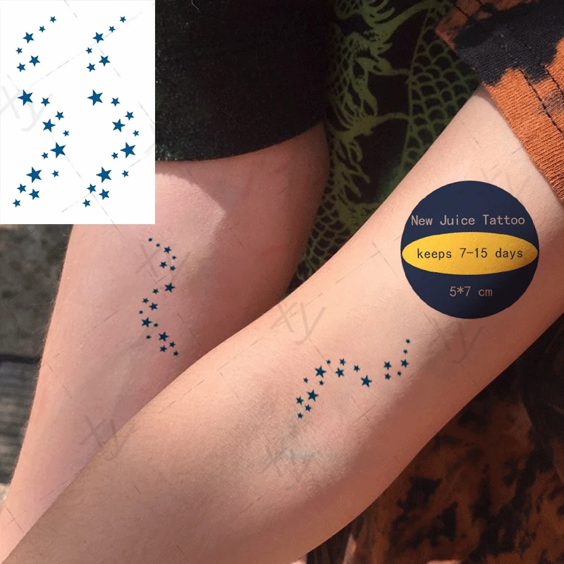 Juice Tatto Stickers Minimalist Small Star Cross Moon Body Art Ink Blue Waterproof Temporary Fake Tattoo for Kids Women Girl Men
Juice Tatto Stickers Minimalist Small Star Cross Moon Body Art Ink Blue Waterproof Temporary Fake Tattoo for Kids Women Girl Men