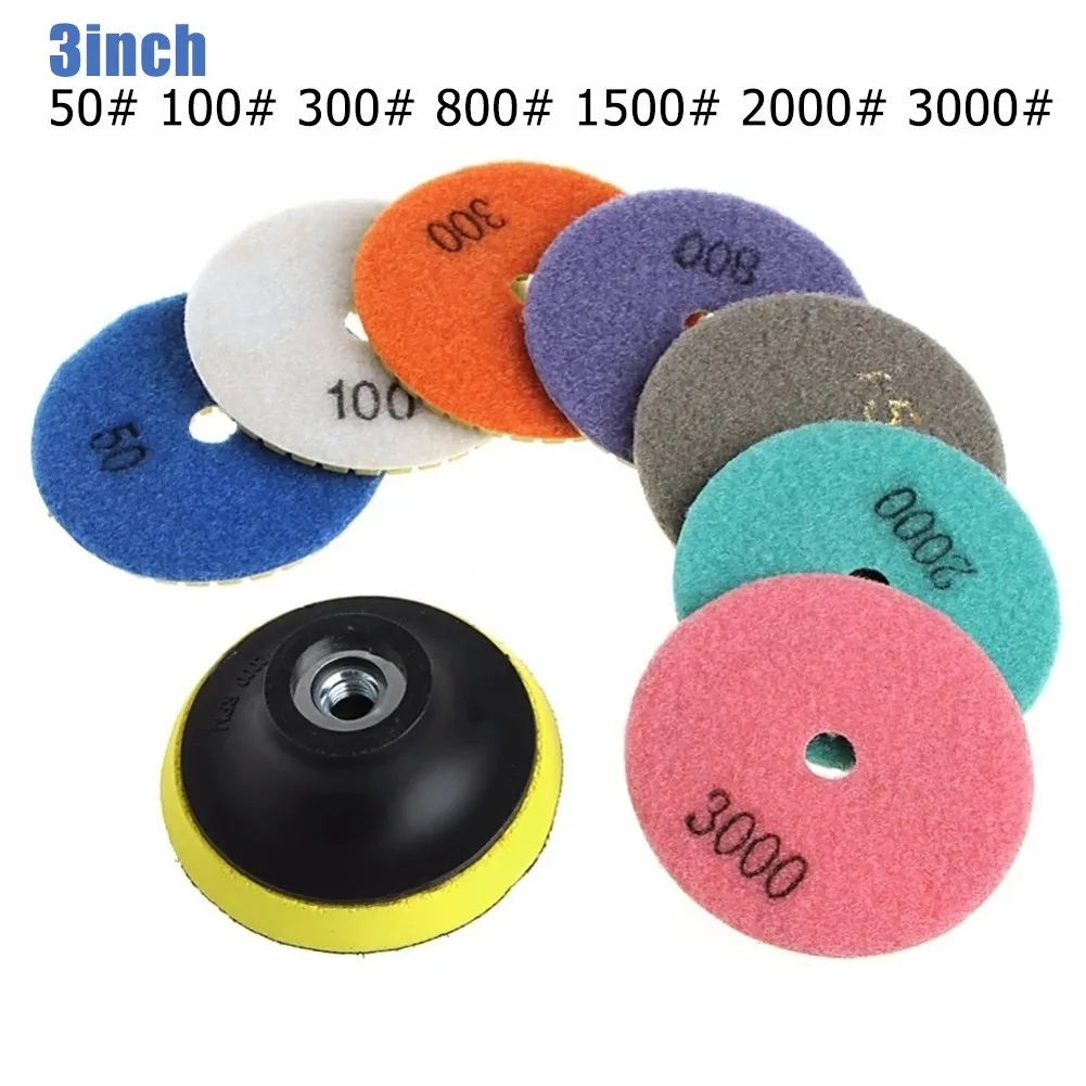 8 Pcs 3" Diamond Polishing Pads Grinding Discs For Marble Granite Concrete Stone For Polishing Tools Accessories
8 Pcs 3" Diamond Polishing Pads Grinding Discs For Marble Granite Concrete Stone For Polishing Tools Accessories