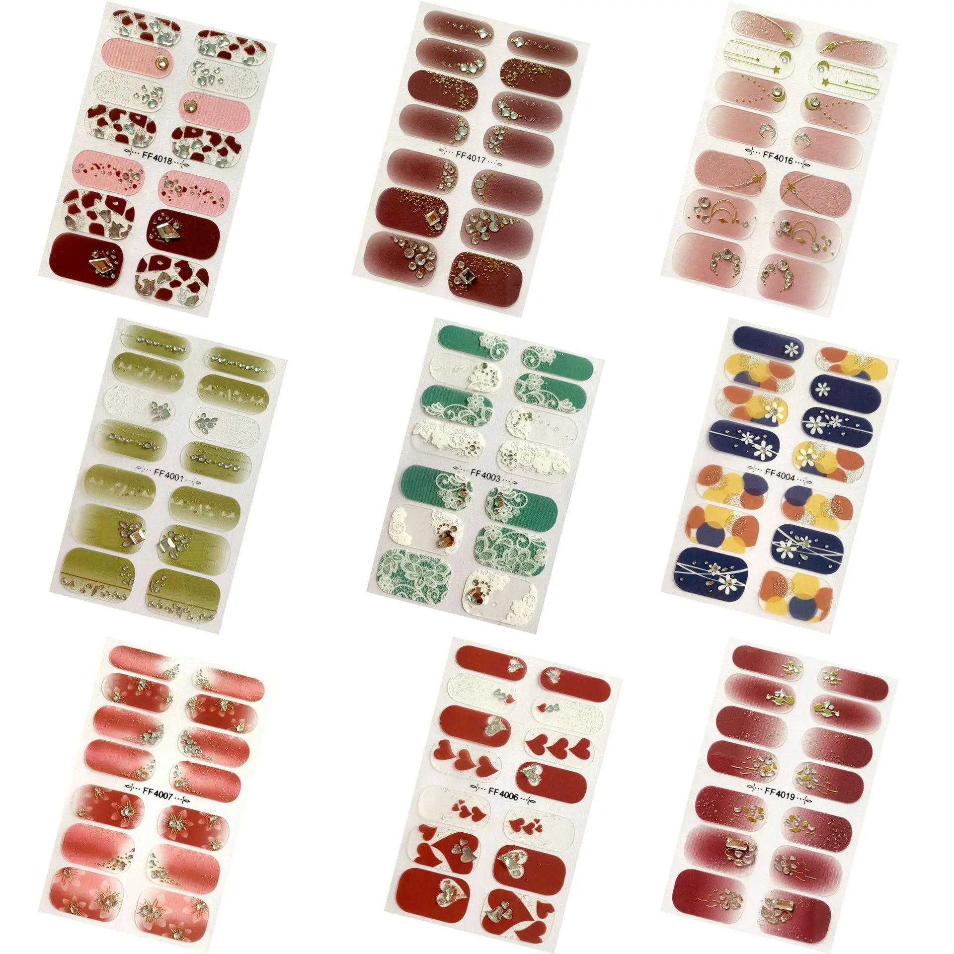 14PCS Nail Art Stickers Full Stickers Embossed Nail Stickers Decals Set Hot Stamping 3D Imitation Diamond Nail Polish Film Patch
14PCS Nail Art Stickers Full Stickers Embossed Nail Stickers Decals Set Hot Stamping 3D Imitation Diamond Nail Polish Film Patch