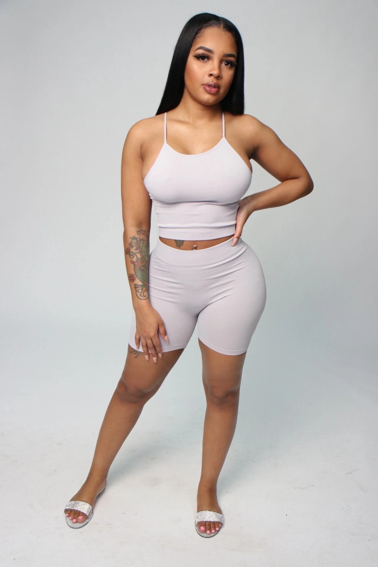 Women Two Pieces Sets Tracksuits Spaghetti Strap Crop Top & Shorts Leggings Suit Sporty Fitness Outfits 2Pcs
Women Two Pieces Sets Tracksuits Spaghetti Strap Crop Top & Shorts Leggings Suit Sporty Fitness Outfits 2Pcs