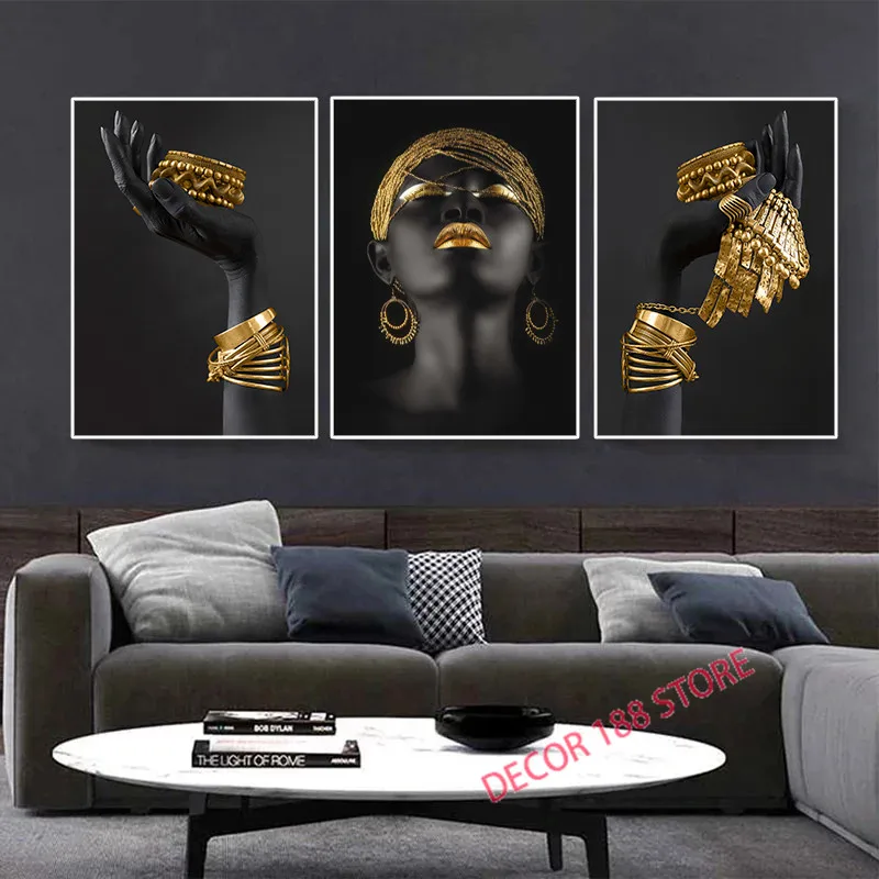 African woman wall art painting art posters and prints big black woman holding gold jewelry canvas picture home decor
African woman wall art painting art posters and prints big black woman holding gold jewelry canvas picture home decor