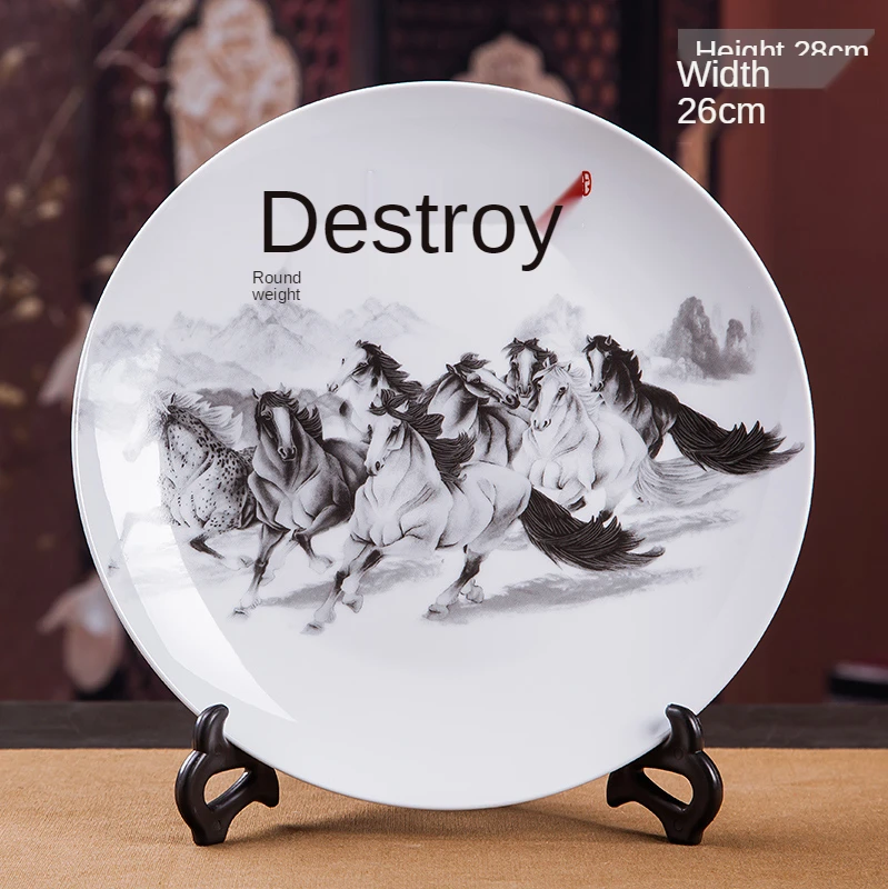 Ceramic Decoration Plate Living Room Home Crafts Chinese TV Cabinet Porch Wine Cabinet Jewelry Ornaments Gift Quality Elders
Ceramic Decoration Plate Living Room Home Crafts Chinese TV Cabinet Porch Wine Cabinet Jewelry Ornaments Gift Quality Elders