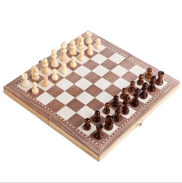 3 in 1International Chess Set Folding Large Board with 34 Chess Pieces Interior for Storage Portable Travel Board Game Set 
3 in 1International Chess Set Folding Large Board with 34 Chess Pieces Interior for Storage Portable Travel Board Game Set