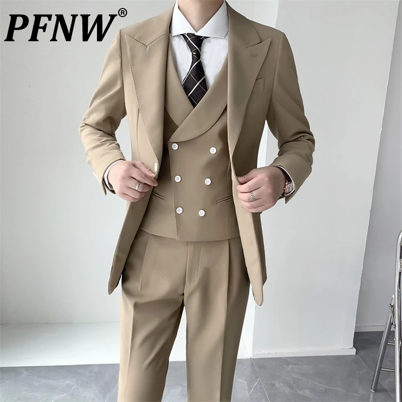 Пиджак PFNW мужской с двумя пуговицами, элегантный ровный приталенный Костюм Джентльмена, классический пиджак, жилет и брюки цвета хаки, 12X1125, ...
Пиджак PFNW мужской с двумя пуговицами, элегантный ровный приталенный Костюм Джентльмена, классический пиджак, жилет и брюки цвета хаки, 12X1125, ...