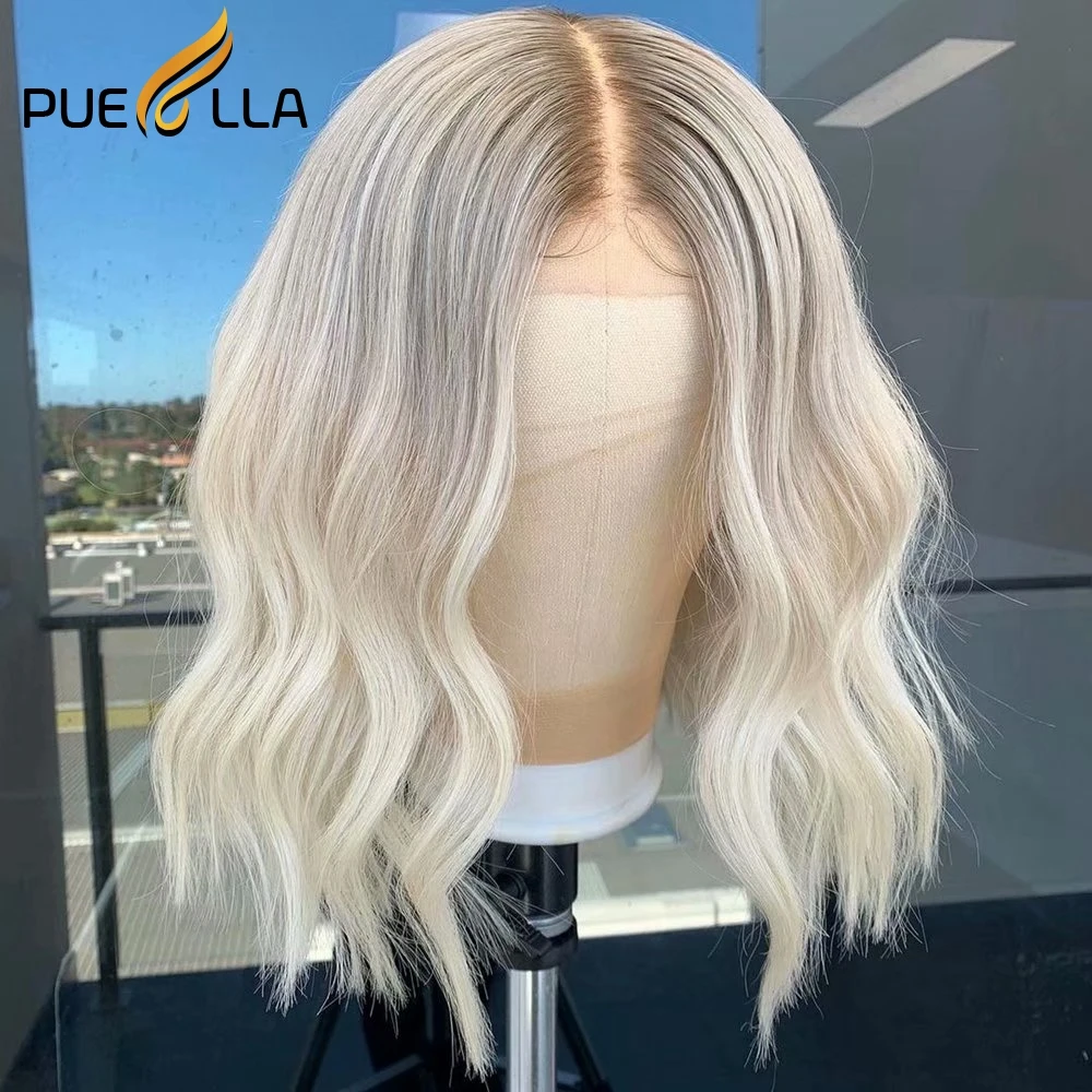 Short Wavy Human Hair Wigs Platinum Blonde Highlght Wig Human Hair Brazilian 13x6 Lace Front Wig Transparent Lace Wigs For Women
Short Wavy Human Hair Wigs Platinum Blonde Highlght Wig Human Hair Brazilian 13x6 Lace Front Wig Transparent Lace Wigs For Women