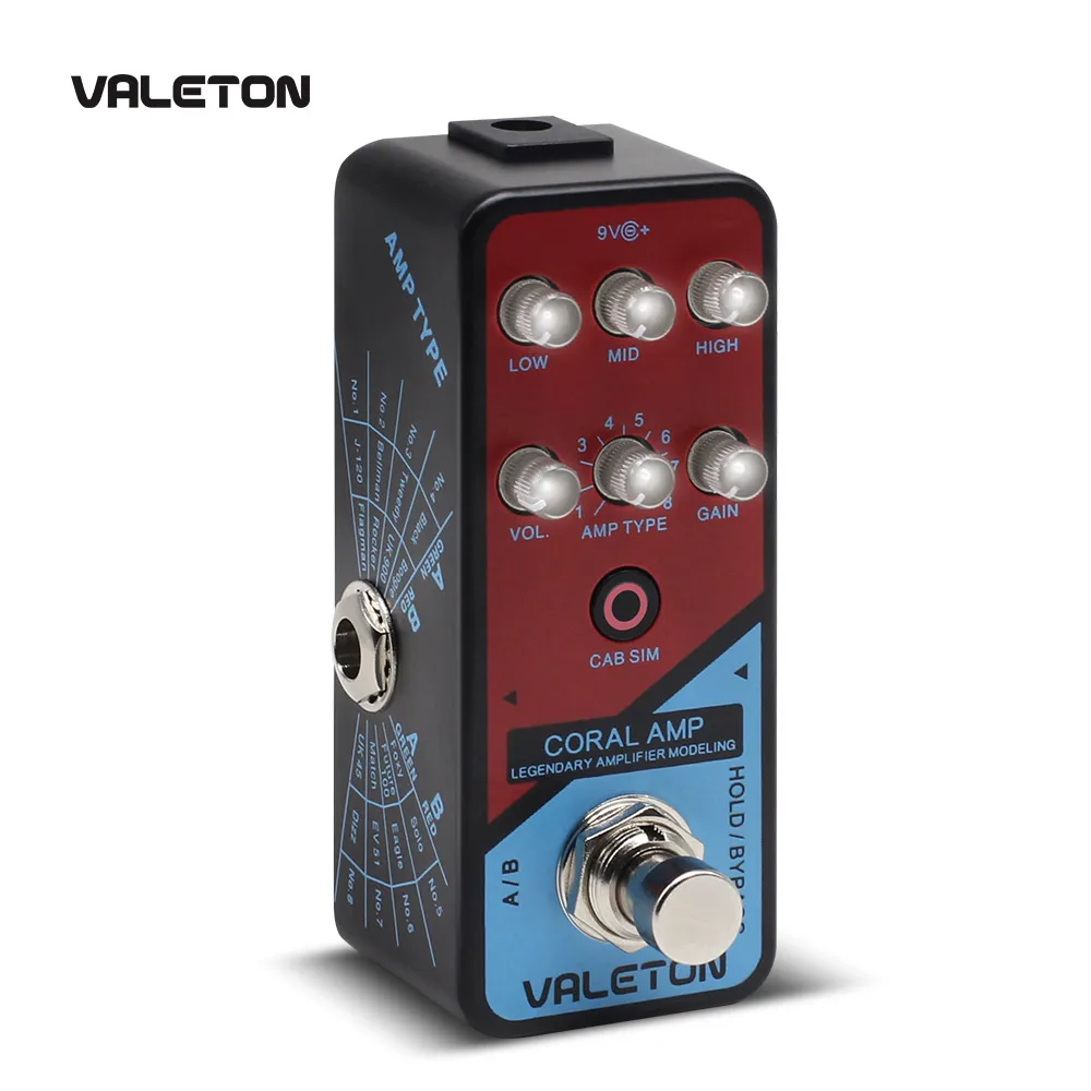 Valeton Amp Modeler педаль для гитары коралловый усилитель 16 классических и основных