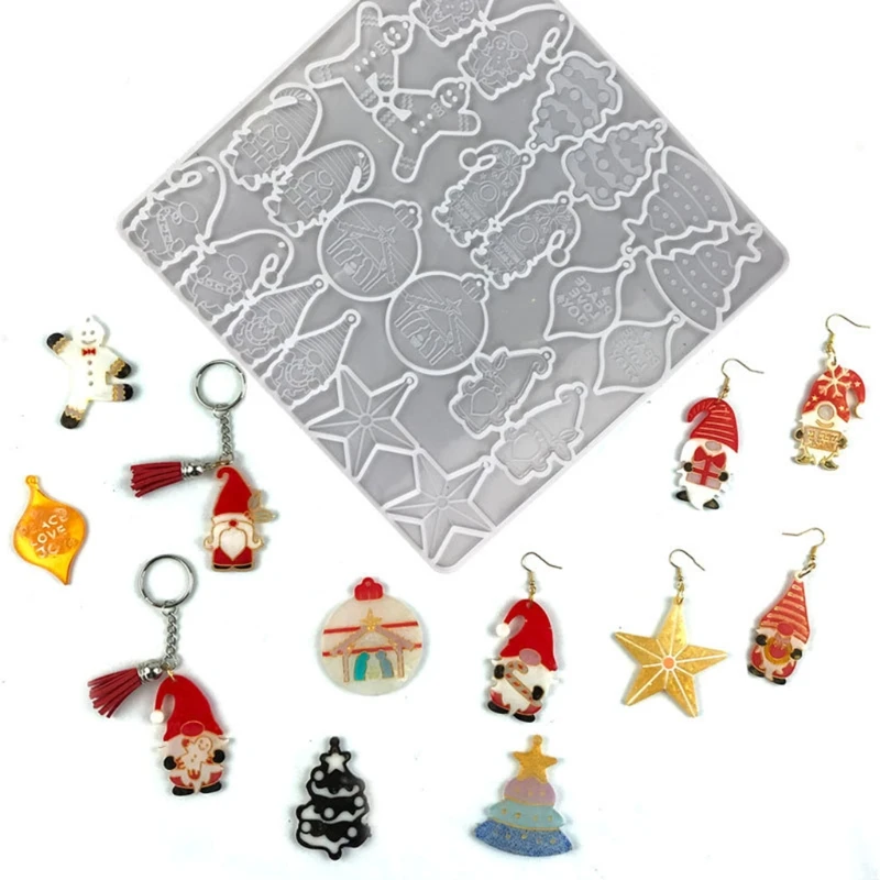 Christmas Series Earrings Epoxy Resin Mold Ear Drop Dangler Pendants Silicone Mould DIY Crafts Jewelry Necklace Casting Tools
Christmas Series Earrings Epoxy Resin Mold Ear Drop Dangler Pendants Silicone Mould DIY Crafts Jewelry Necklace Casting Tools