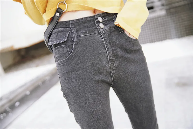 JUJULAND woman casual high waist pencil pants pocket high street skinny jeans button pants 950
JUJULAND woman casual high waist pencil pants pocket high street skinny jeans button pants 950