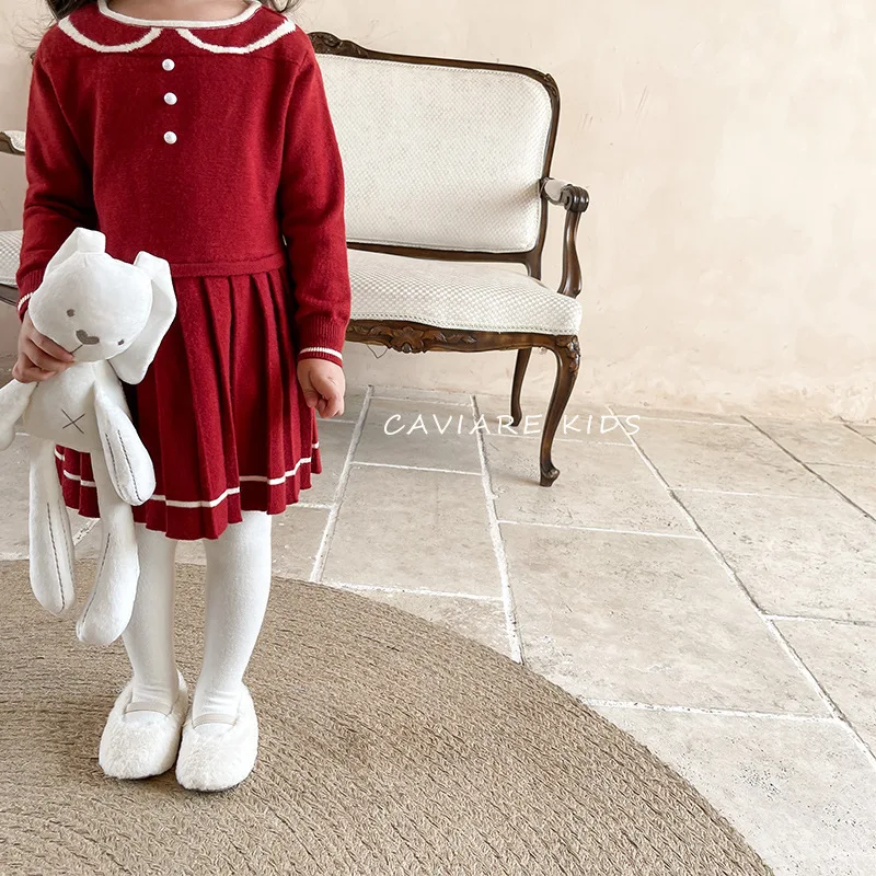 Children's Clothing 2021 Late Autumn Winter New Sweet Lapel College Style Girls Knit Sweater Dress
Children's Clothing 2021 Late Autumn Winter New Sweet Lapel College Style Girls Knit Sweater Dress