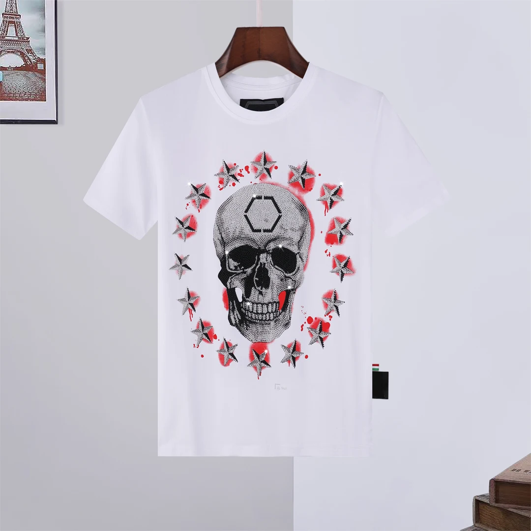 Skull Man tshirt Black Short Sleeve Round Neck Top Plein T-shirt Pure Color Men's Short Sleeve Maglietta da uomo PP
Skull Man tshirt Black Short Sleeve Round Neck Top Plein T-shirt Pure Color Men's Short Sleeve Maglietta da uomo PP