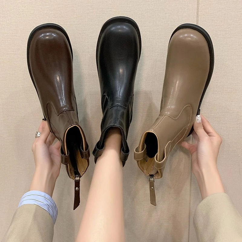 Женские ботинки с круглым носком, осенние ботинки на молнии, женские ботильоны Rock на средней резиновой подошве, Женские Простые однотонные ...
Женские ботинки с круглым носком, осенние ботинки на молнии, женские ботильоны Rock на средней резиновой подошве, Женские Простые однотонные ...