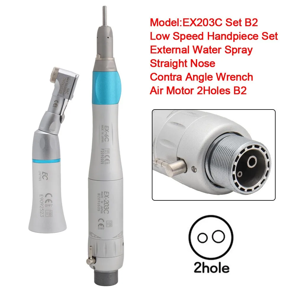 EX203C Dental Low Speed Handpiece Set Borden 2Holes B2 Air Turbine Straight Contra Air Motor Upgrade
EX203C Dental Low Speed Handpiece Set Borden 2Holes B2 Air Turbine Straight Contra Air Motor Upgrade
