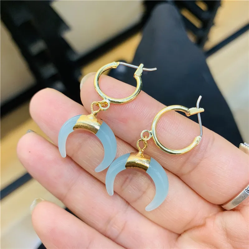 New Half Moon Earrings Drop Bride Dangle Crystal Sterling Silver Earings Earrings for women opal Moon Jewelry Women Wedding 557
New Half Moon Earrings Drop Bride Dangle Crystal Sterling Silver Earings Earrings for women opal Moon Jewelry Women Wedding 557