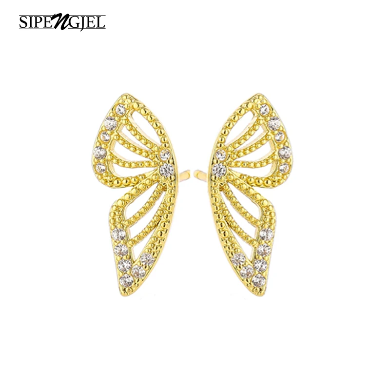 SIPENGJEL Trendy Cubic Zirconia Small Butterfly Stud Earrings Gold Color Korean Style Cute Earrings For Women Jewelry 2020
SIPENGJEL Trendy Cubic Zirconia Small Butterfly Stud Earrings Gold Color Korean Style Cute Earrings For Women Jewelry 2020
