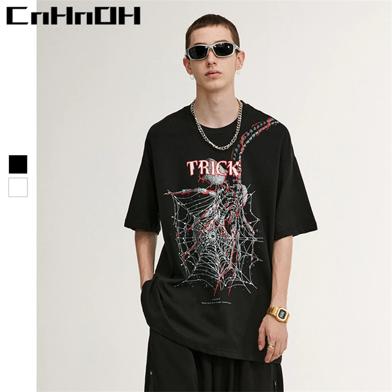 CnHnOH New Spring Summer Trend High Street T-Shirts Hot Selling Trick Scary Spider Web Hunt Printed Oversize Short Sleeve D085
CnHnOH New Spring Summer Trend High Street T-Shirts Hot Selling Trick Scary Spider Web Hunt Printed Oversize Short Sleeve D085