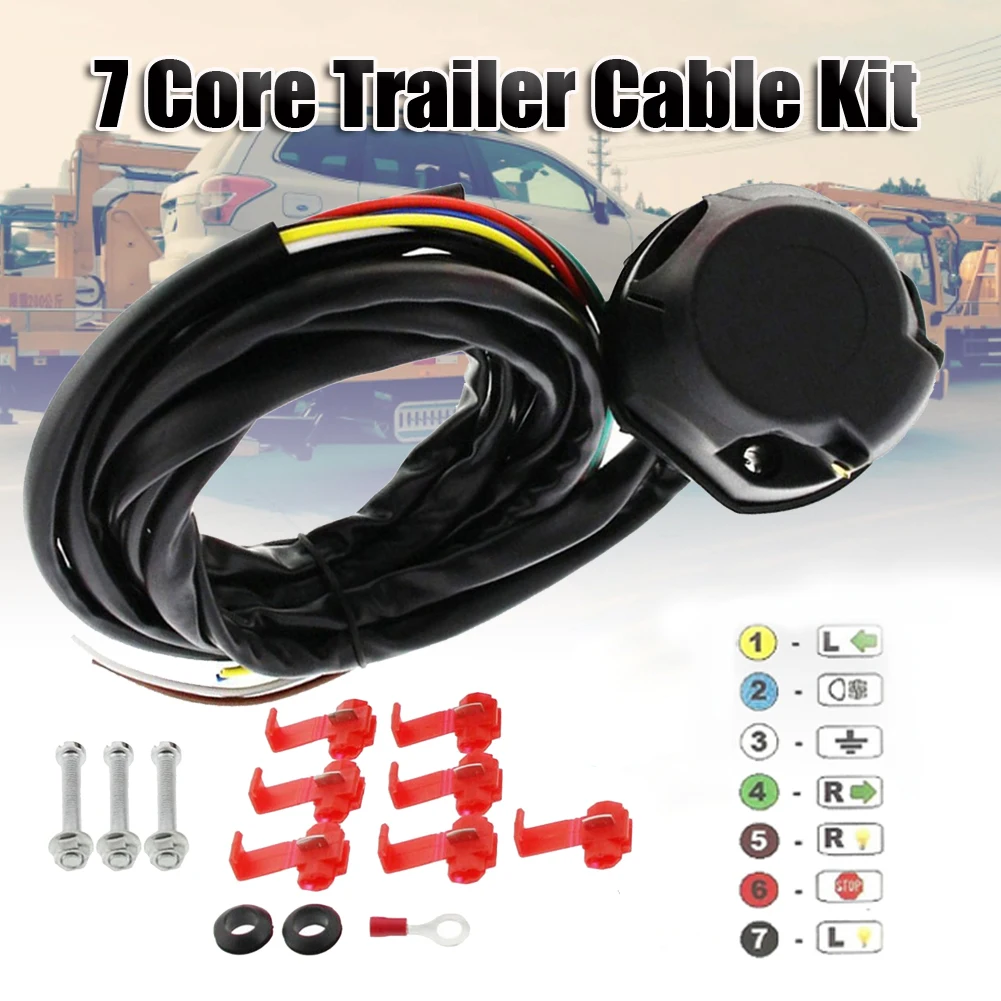 7 Core 2M Trailer Cable Kit Trailer Socket Set 13 Pin Electrical Kit E-Kit Harness Traction Hook Car Accessories
7 Core 2M Trailer Cable Kit Trailer Socket Set 13 Pin Electrical Kit E-Kit Harness Traction Hook Car Accessories