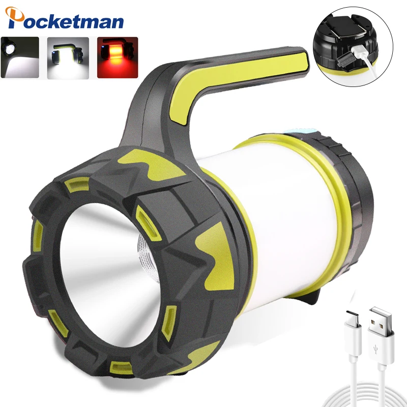 Camping Lanterna White+Red Light LED Work Lights Rechargeable 6 Modes Spotlight Searchlight Waterproof Handheld Flashlight Torch
Camping Lanterna White+Red Light LED Work Lights Rechargeable 6 Modes Spotlight Searchlight Waterproof Handheld Flashlight Torch