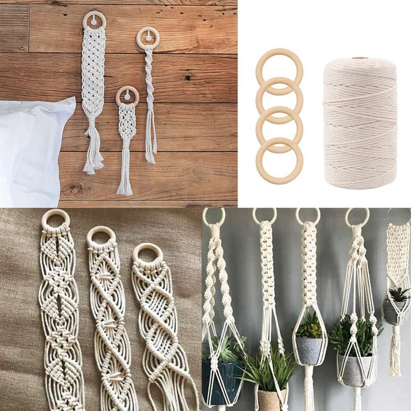 Macrame Rope Kit,m Natural Cotton Macrame Cord with Wooden Sticks,Wooden Beads,Macrame Kit for Plant Hangers,Diy Craft
Macrame Rope Kit,m Natural Cotton Macrame Cord with Wooden Sticks,Wooden Beads,Macrame Kit for Plant Hangers,Diy Craft