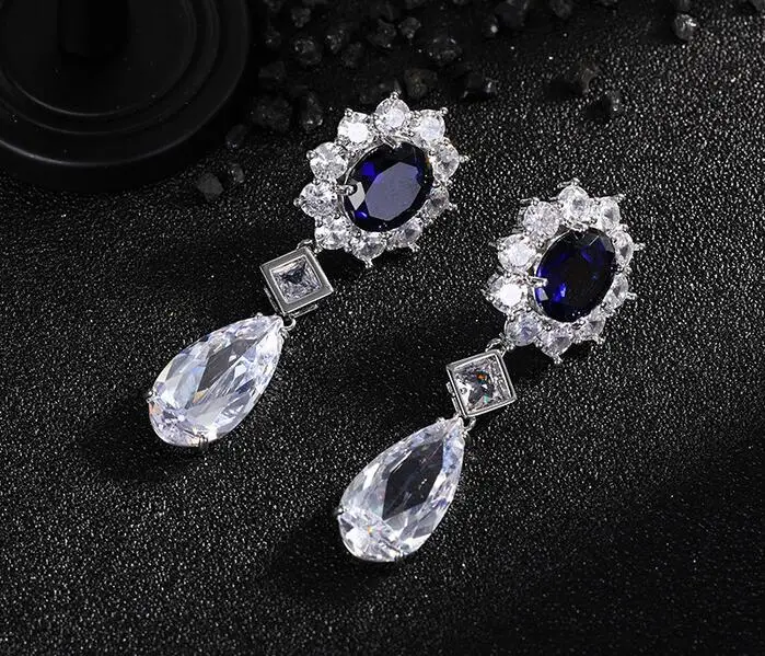 New crystal gem long color micro-inlaid zircon water drop geometric shape women's cute sweet girls earrings
New crystal gem long color micro-inlaid zircon water drop geometric shape women's cute sweet girls earrings