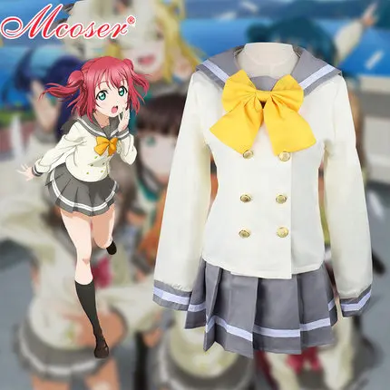 Anime Lovelive Cosplay Costume Cute Girl Lolita JK Uniform Sunshine Aqours Takami Chika Kawaii Sailor Suit Women Top Skirt + Bow
Anime Lovelive Cosplay Costume Cute Girl Lolita JK Uniform Sunshine Aqours Takami Chika Kawaii Sailor Suit Women Top Skirt + Bow